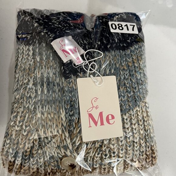 So Me NWT Womens M Oversized Bishop Sleeves Cropped Cardigan Ombre Sweater Boho - Picture 15 of 16